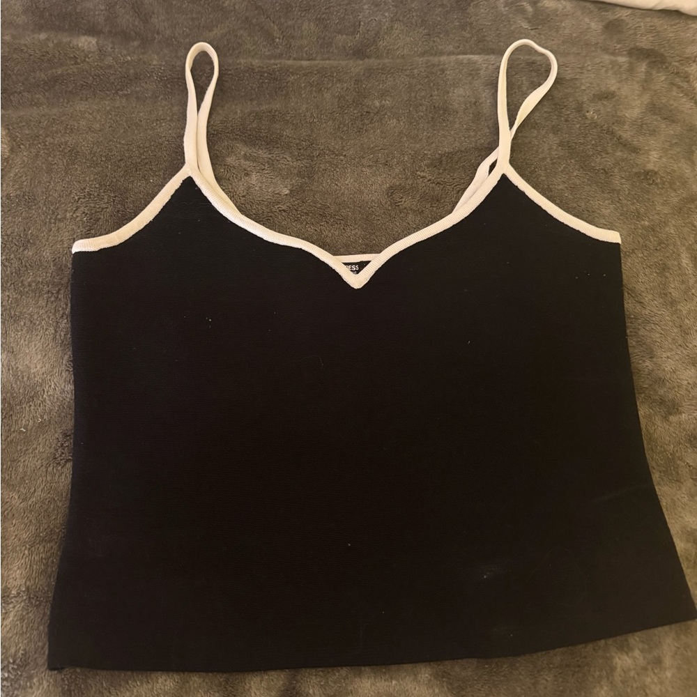 Express Black Top with White Trim